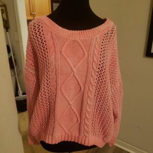 Pink Cable Knit Sweater